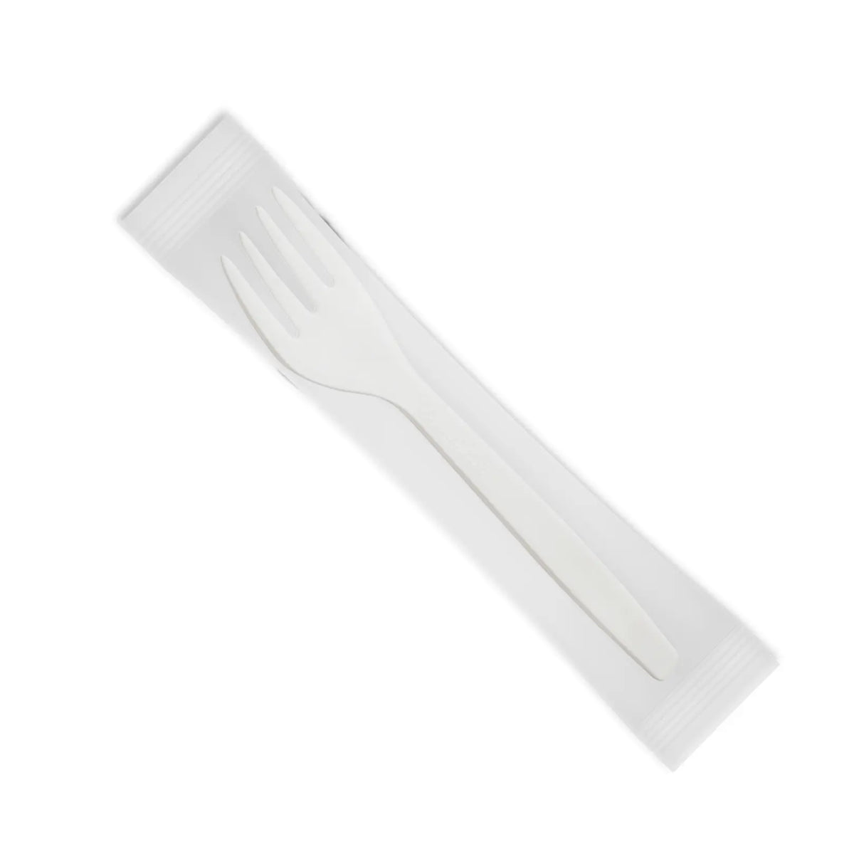 7” Individually Wrapped Compostable White Forks