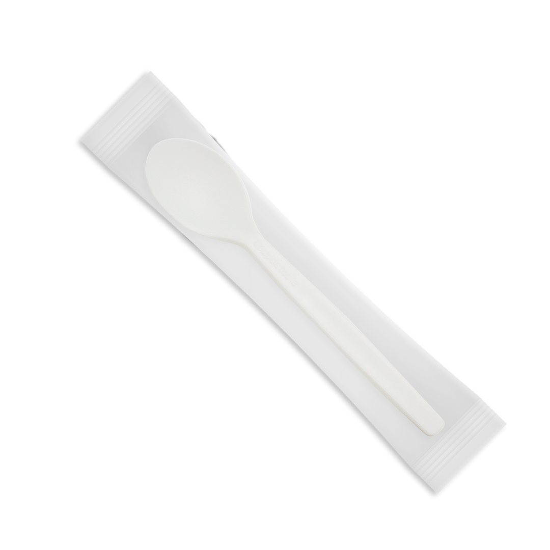 7” Individually wrapped compostable white spoons | 1,000 count case