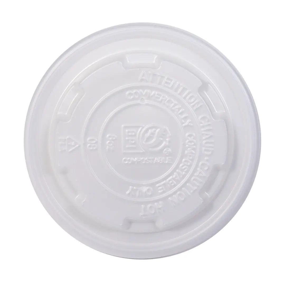 8oz Compostable lids for paper bowls | 1,000 count case wecare