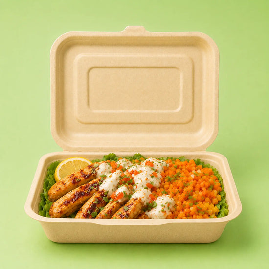 7"x 5" Compostable Clamshell Containers | 500 Count Case