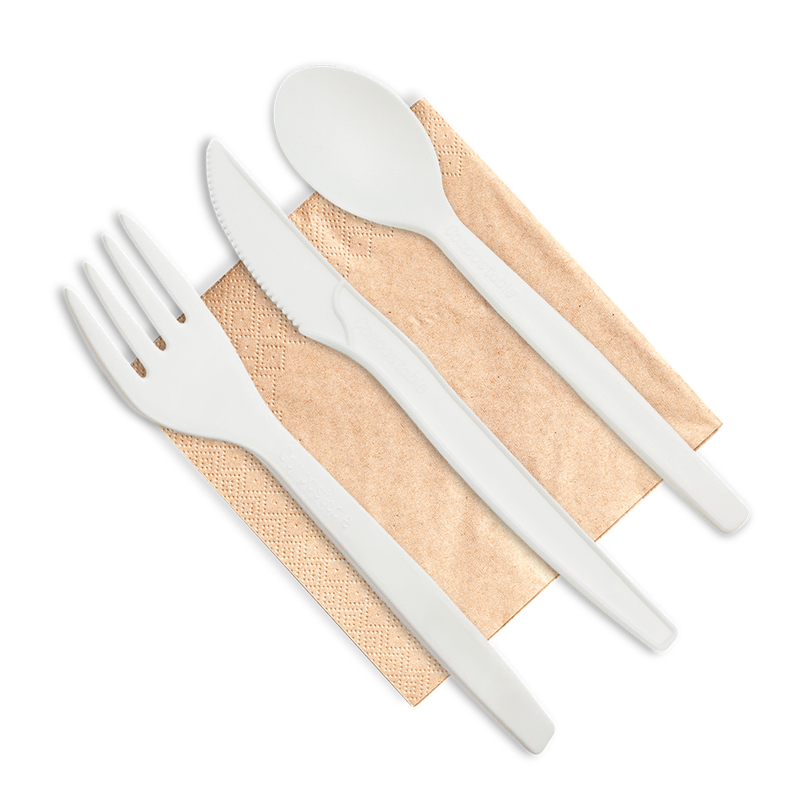 7” Cutlery Set (fork, knife, spoon and napkin) | 500 count case wecare