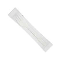 7” Individually wrapped compostable white forks | 1,000 count case wecare