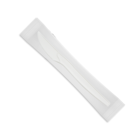 7” Individually wrapped compostable white knives | 1,000 count case