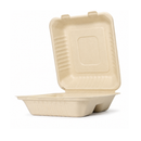 8" x 8" 3 Compartment Compostable Clamshell Containers | 200 Count Case wecare