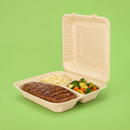 9" x 9" 3 Compartment Compostable Clamshell Containers | 250 Count Case wecare
