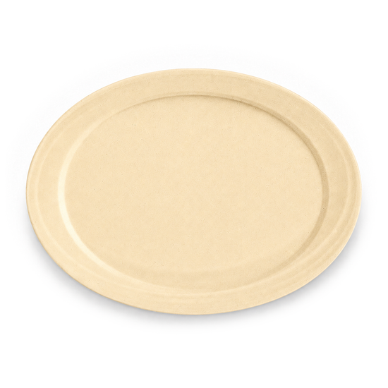 12.5" Compostable Oval Plates | 500 Count Case