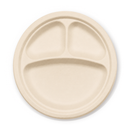 9" 3 Compartment Compostable Round Plates | 500 Count Case wecare