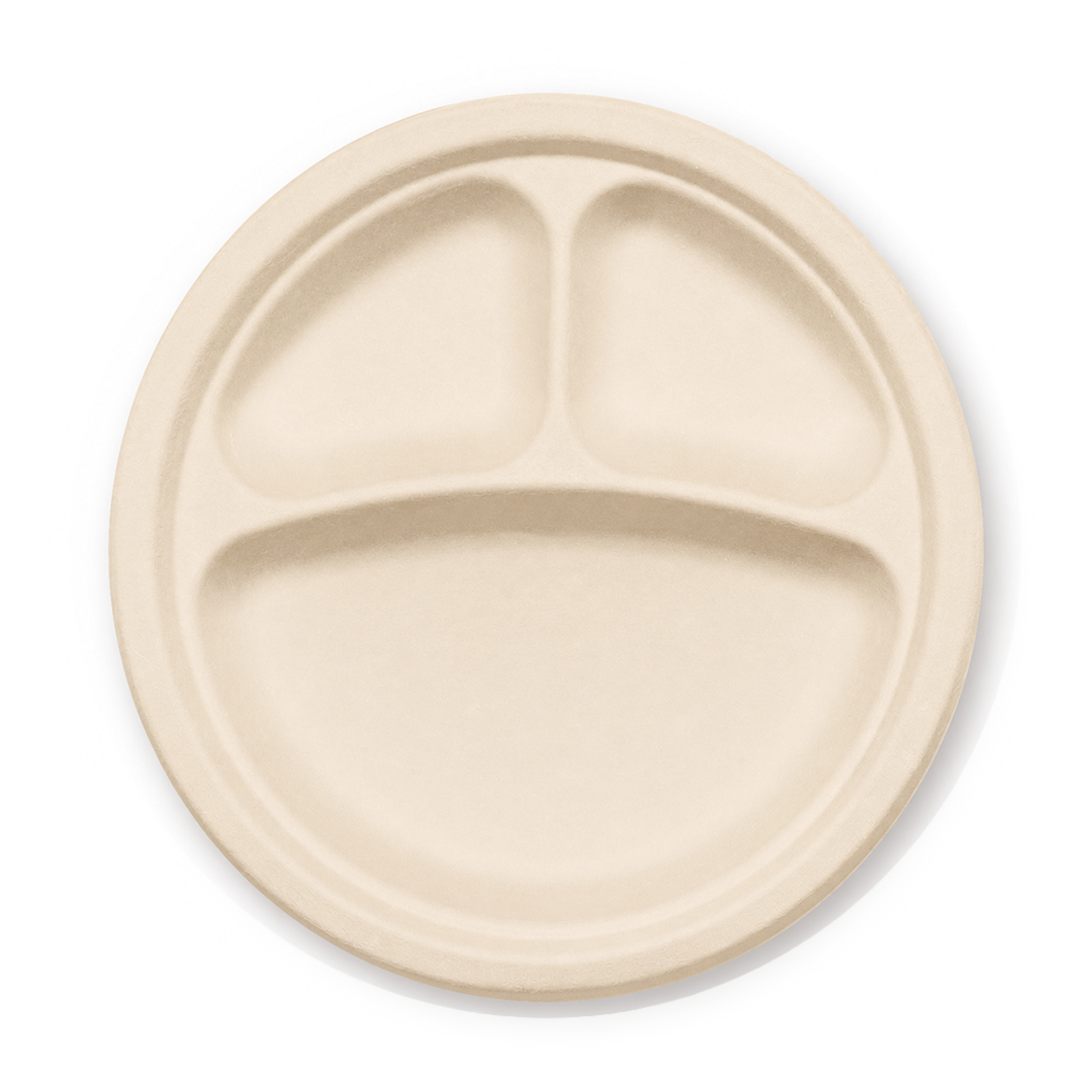 9" 3 Compartment Compostable Round Plates | 500 Count Case wecare