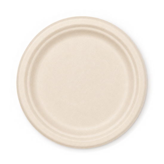 9" Compostable Round Plates | 500 Count Case