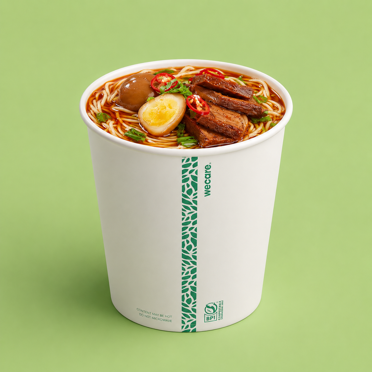32oz Compostable food container | 500 Count Case wecare