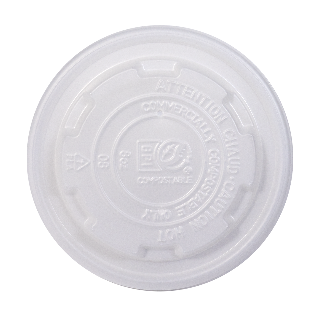 8oz Compostable lids for paper bowls | 1,000 count case wecare