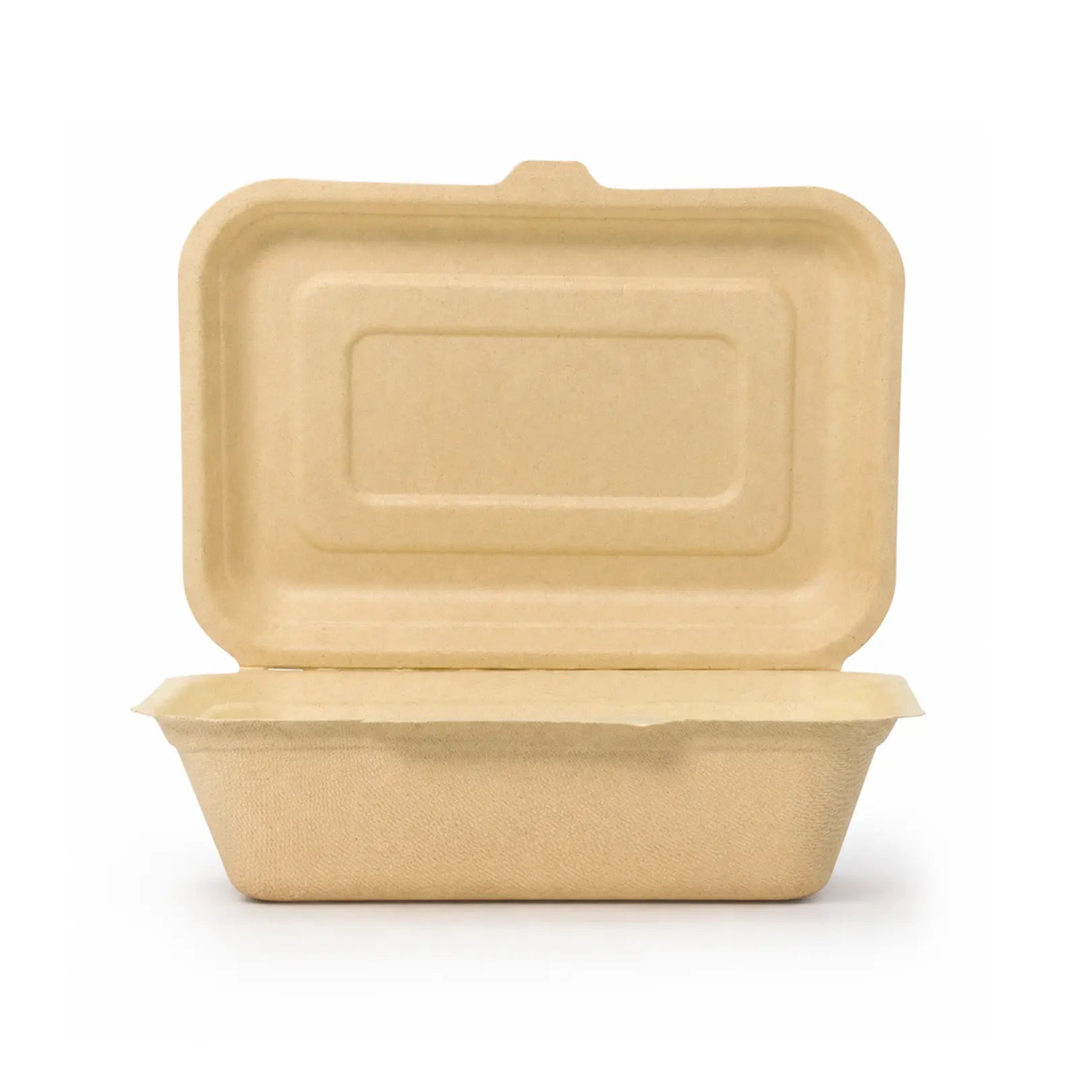 7"x 5" Compostable Clamshell Containers | Bagasse | BPI Certified | PFAS Free | 500 Count Case wecare